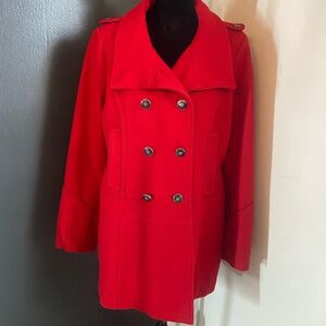 Guess Women's Bold Red Pea Coat